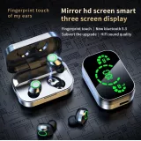 Ecouteurs sans fil Bluetooth In-Ear YD03 BT 5.3 Hifi stéréo LED avec étui de chargement - Argent