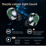 Ecouteurs sans fil Bluetooth In-Ear YD03 BT 5.3 Hifi stéréo LED avec étui de chargement - Argent