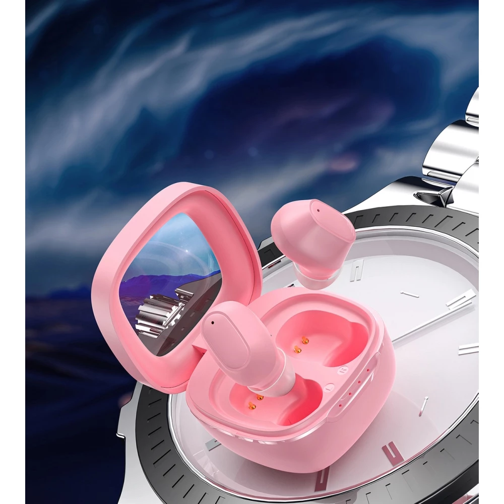 &Eacute;couteurs sans fil TWS Bluetooth 5.3 Choetech hautes performances audio avec bo&icirc;te de chargement - Rose