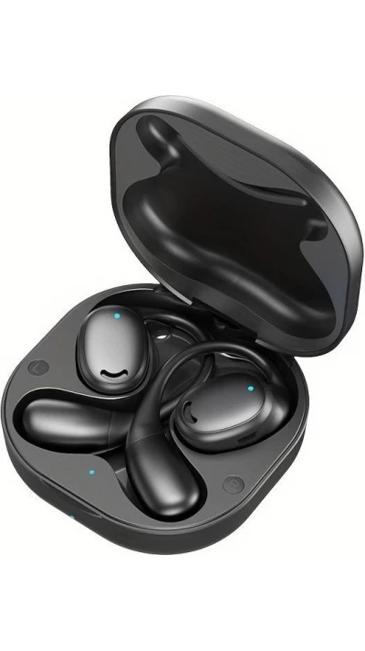 Ecouteurs sport M56 TWS OpenEar &agrave; conduction osseuse Bluetooth sans fil avec &eacute;tui de charge USB-C - Noir