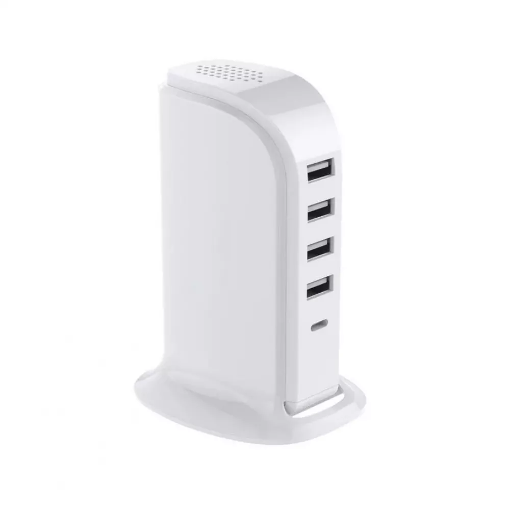 Elégante station USB multiprise 20W avec Qualcomm QC 3.0 - Blanc