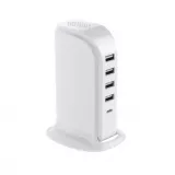 Elégante station USB multiprise 20W avec Qualcomm QC 3.0 - Blanc
