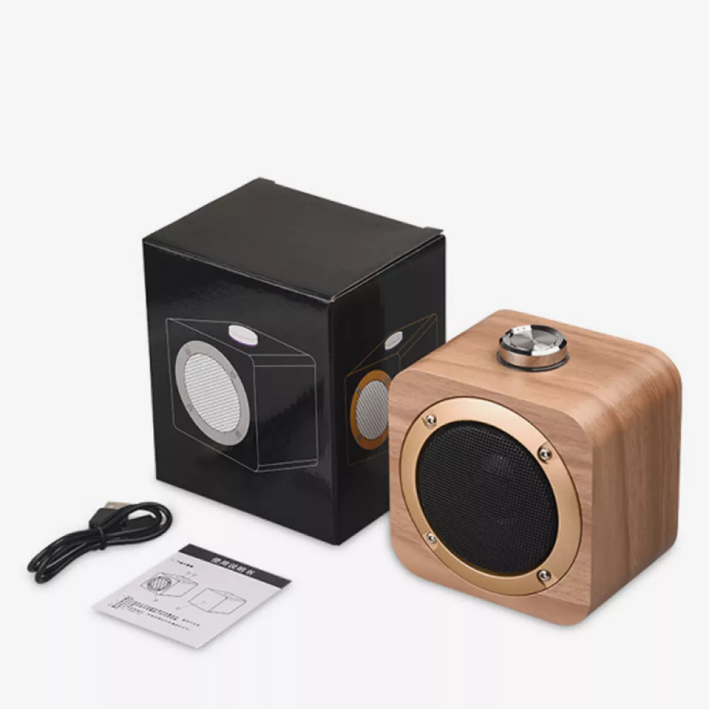 Haut-parleur sans fil Bluetooth 4.2 en design wood-look 5W 1+1 Stereo Sound