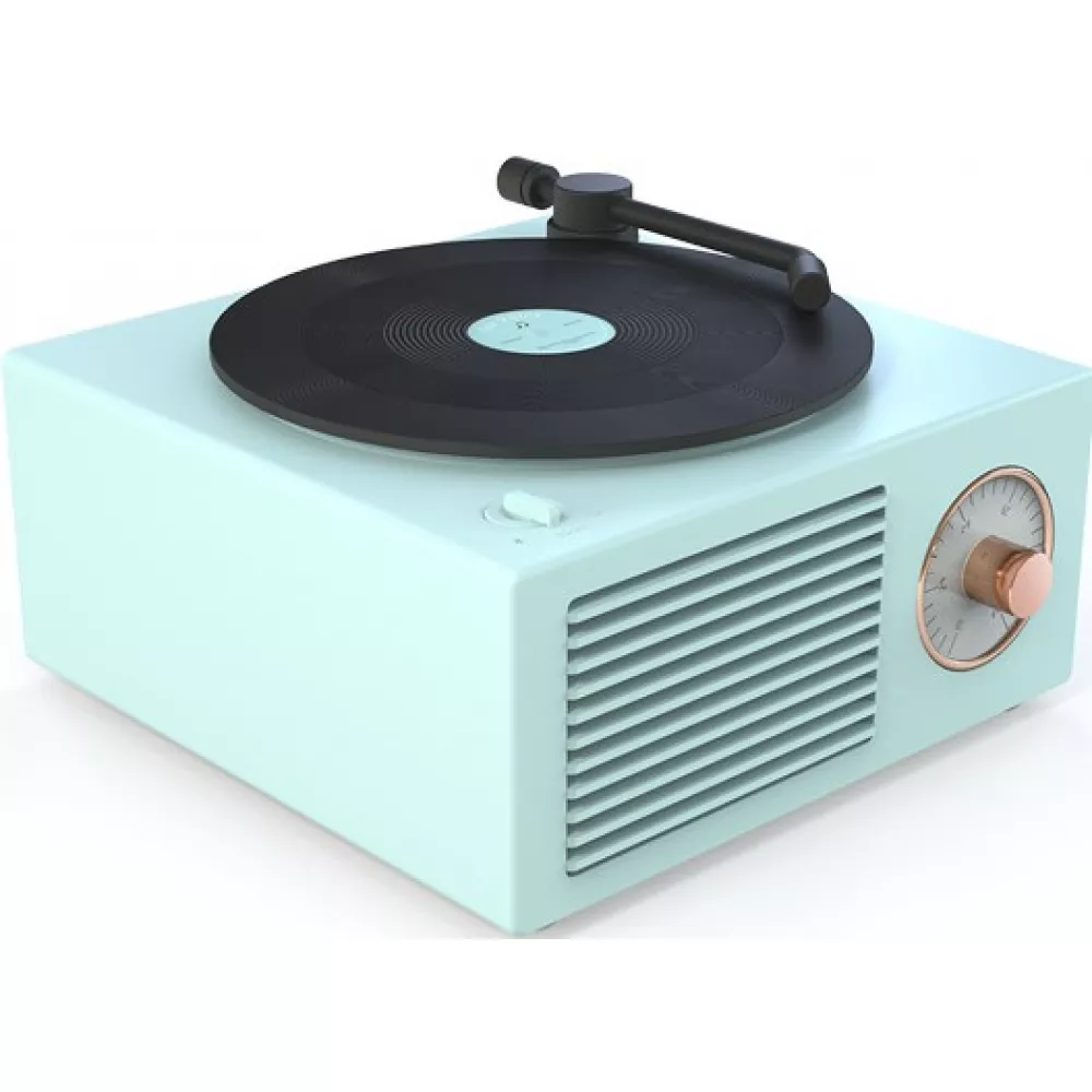 Enceinte vintage Bluetooth vinyle rétro tourne-disque - Turquoise
