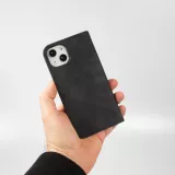 iPhone 7 / 8 / SE (2020, 2022) Leder Tasche - Flip Wallet vintage mit Magnetverschluss und Kartenhalter - Schwarz