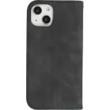 iPhone 7 / 8 / SE (2020, 2022) Leder Tasche - Flip Wallet vintage mit Magnetverschluss und Kartenhalter - Schwarz