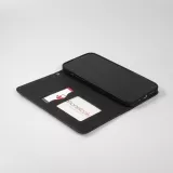 iPhone 7 / 8 / SE (2020, 2022) Leder Tasche - Flip Wallet vintage mit Magnetverschluss und Kartenhalter - Schwarz