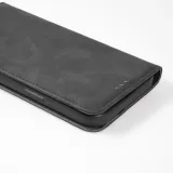 iPhone 7 / 8 / SE (2020, 2022) Leder Tasche - Flip Wallet vintage mit Magnetverschluss und Kartenhalter - Schwarz