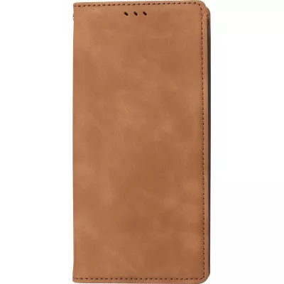 Etui cuir iPhone 17e / 16e - Flip Wallet vintage avec fermeture aimantée et compartiment cartes - Brun