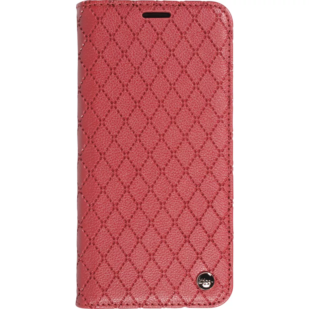 iPhone 14 Leder Tasche - Flip Wallet prestige Design - Rot