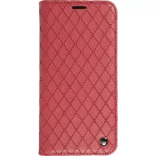 iPhone 14 Leder Tasche - Flip Wallet prestige Design - Rot
