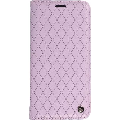 iPhone 14 Leder Tasche - Flip Wallet prestige Design - Violett