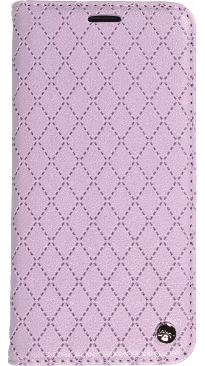Etui cuir iPhone 14 - Flip Wallet design prestige - Violet