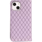 iPhone 14 Leder Tasche - Flip Wallet prestige Design - Violett