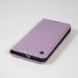 iPhone 14 Leder Tasche - Flip Wallet prestige Design - Violett