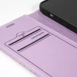 iPhone 14 Leder Tasche - Flip Wallet prestige Design - Violett