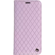Etui cuir iPhone 14 Pro Max - Flip Wallet design prestige - Violet