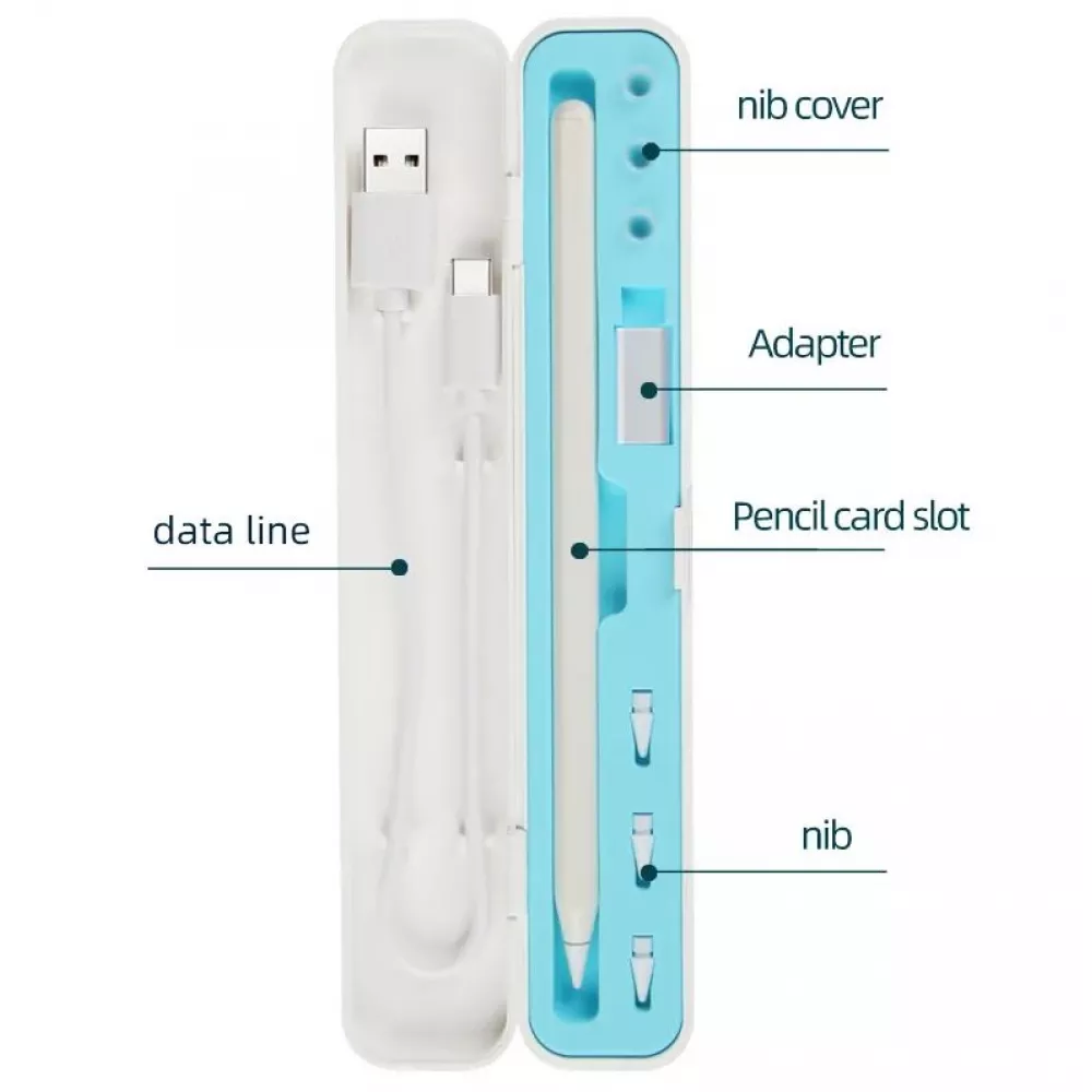 Étui de protection Boîte de rangement Apple Pencil 1 & 2 liquid silicone intérieur blanc