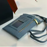 Etui universel élégant pour smartphone jusqu'à 6,7 pouces en similicuir avec portefeuille - Bleu