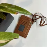Etui universel élégant pour smartphone jusqu'à 6,7 pouces en similicuir avec portefeuille - Brun