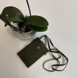 Etui universel élégant pour smartphone jusqu'à 6,7 pouces en similicuir avec portefeuille - Vert