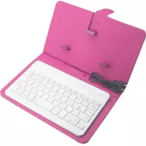 Étui universel pour smartphone avec clavier Bluetooth amovible - Rose foncé