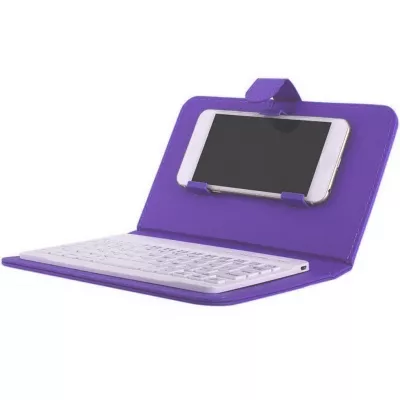 Étui universel pour smartphone avec clavier Bluetooth amovible - Violet