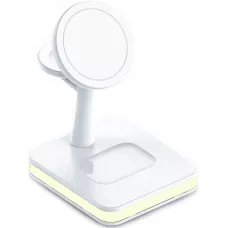 Fast Charge 4 en 1 Wireless station de charge incl. MagSafe + lumière LED - Blanc