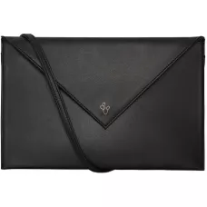 First Pochette mini sac à main en véritable cuir de cactus et 2 lanières intégrées - Noir