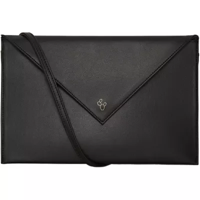 First Pochette mini sac à main en véritable cuir de cactus et 2 lanières intégrées - Noir