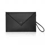 First Pochette mini sac à main en véritable cuir de cactus et 2 lanières intégrées - Noir
