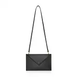 First Pochette mini sac à main en véritable cuir de cactus et 2 lanières intégrées - Noir