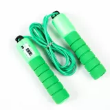 Fitness corde à sauter PVC Soft-touch poignées avec compteur intégré - Bleu