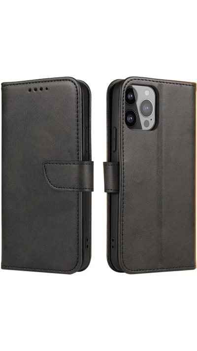 Fourre Samsung Galaxy S25 - Flip cuir avec rabat magn&eacute;tique - Noir