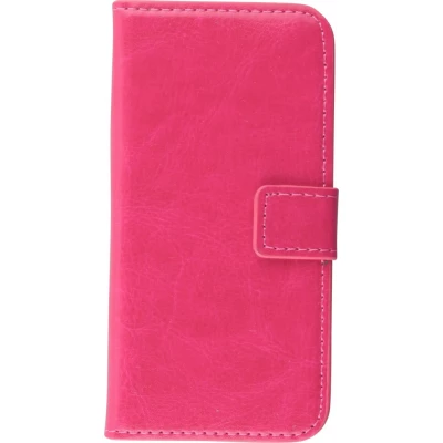 Fourre iPhone 5/5s / SE (2016) - Premium Flip cuir lisse porte-cartes - Rose foncé