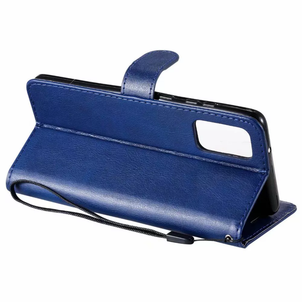 Fourre Samsung Galaxy A52 - Premium Flip cuir lisse porte-cartes - Bleu foncé