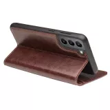 Fourre Samsung Galaxy S21+ 5G - Flip Qialino cuir véritable - Brun
