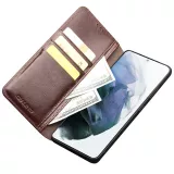 Fourre Samsung Galaxy S21+ 5G - Flip Qialino cuir véritable - Brun