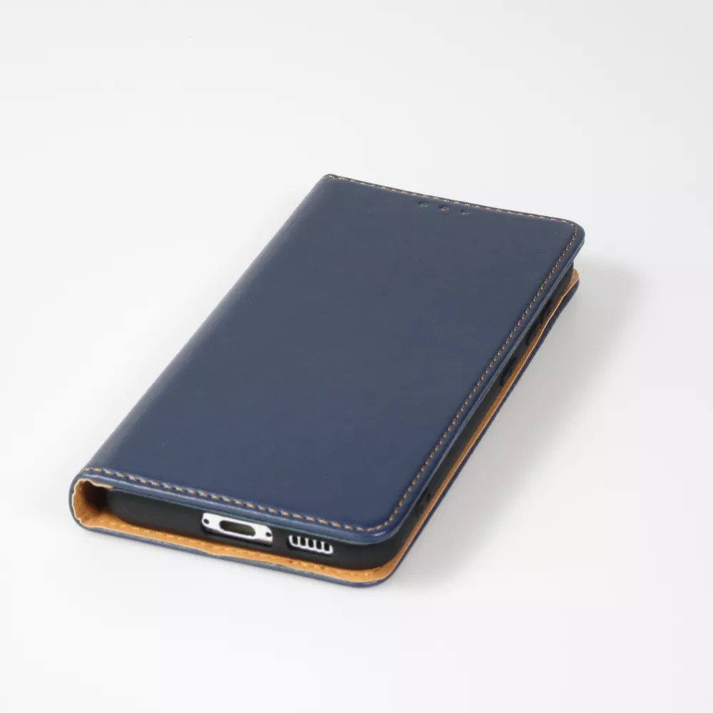 Fourre Samsung Galaxy S23 Ultra - Flip Shierre Shann cuir véritable - Bleu