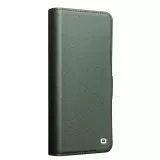 Fourre Samsung Galaxy S24+ - Flip Qialino cuir véritable mat avec fermeture magnétique - Vert met
