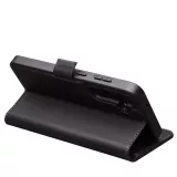 Fourre Samsung Galaxy S23+ - Flip Qialino cuir véritable mat avec fermeture magnétique - Noir mat