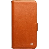 Fourre Samsung Galaxy S25+ - Flip Qialino cuir véritable avec fermeture magnétique - Brun clair