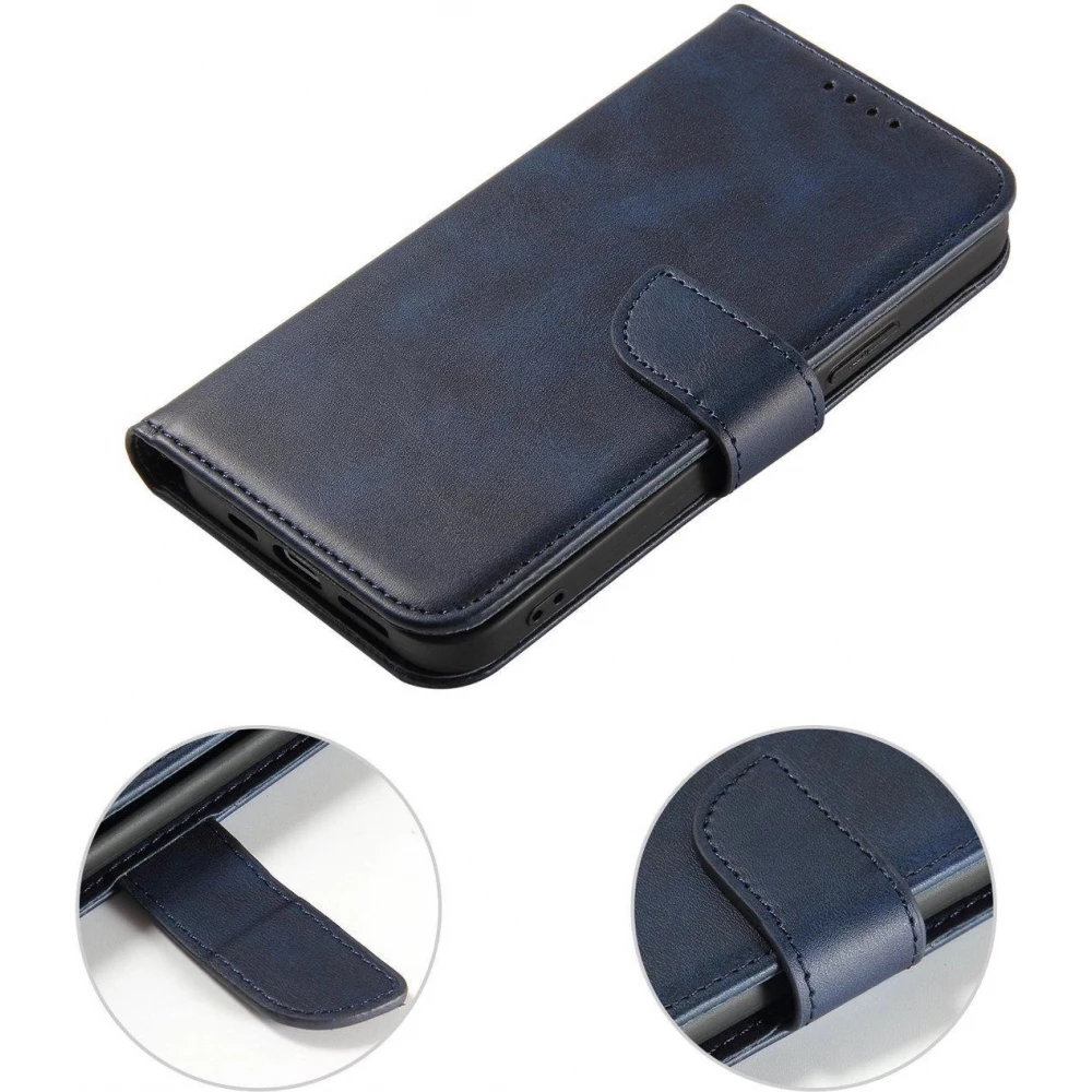 Galaxy S25 Case H&uuml;lle - Magnetischer Klapp-Lederh&uuml;lle - Dunkelblau