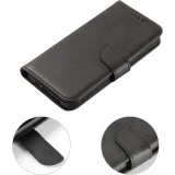 Galaxy S25 Case H&uuml;lle - Leder Flip Case mit Magnetverschluss - Schwarz