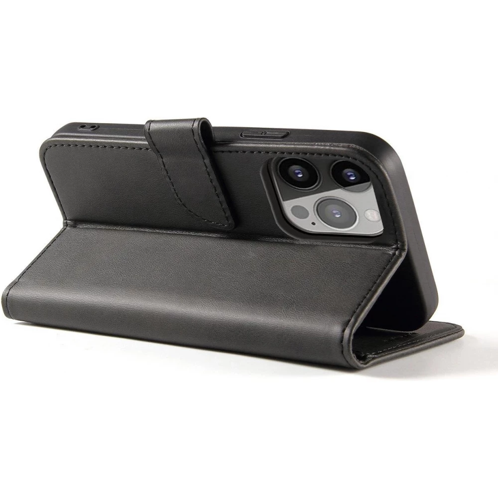 Galaxy S25 Case H&uuml;lle - Leder Flip Case mit Magnetverschluss - Schwarz