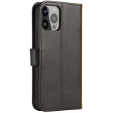 Galaxy S25 Case H&uuml;lle - Leder Flip Case mit Magnetverschluss - Schwarz