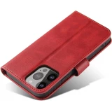 Galaxy S25 Case H&uuml;lle - Flip-Lederetui mit Magnetverschluss - Rot