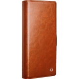 Fourre Samsung Galaxy S25 Ultra - Flip Qialino cuir véritable avec fermeture magnétique - Brun clair