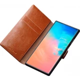 Fourre Samsung Galaxy S25 Ultra - Flip Qialino cuir véritable avec fermeture magnétique - Brun clair