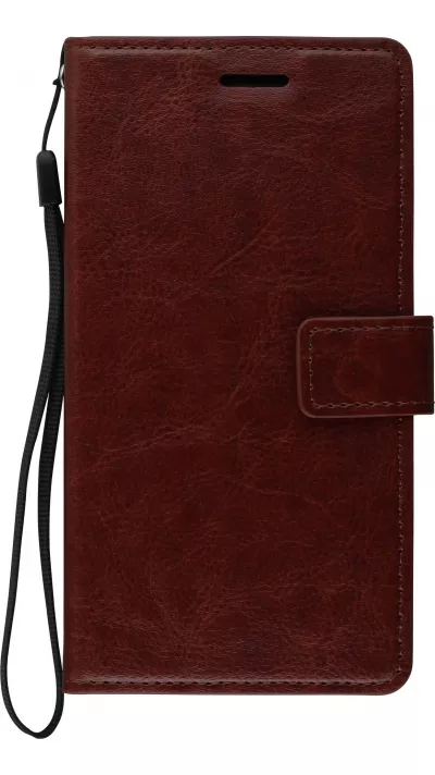 Fourre Samsung Galaxy S9 - Premium Flip cuir lisse porte-cartes - Brun